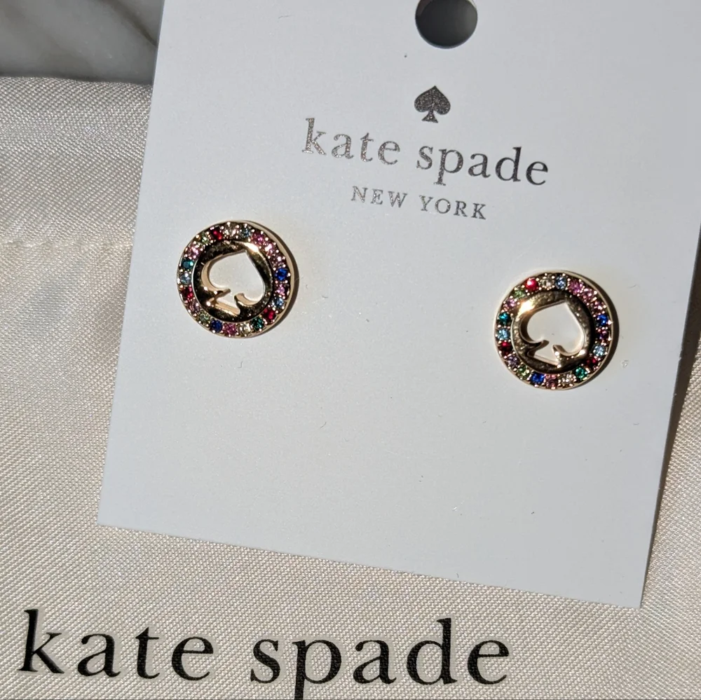 NWT Kate Spade Multicolor Spot The Spade Stud Earrings